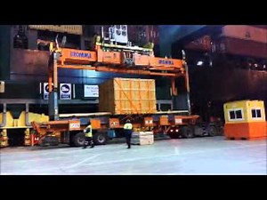 Oversize flat rack container loading on board container vessel (3)