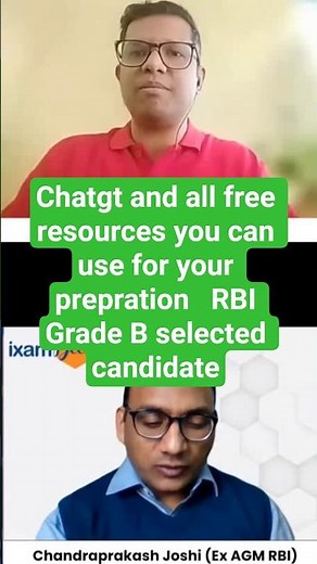 Chatgt and all free resources you can use for your prepration RBI Grade B selected candidate