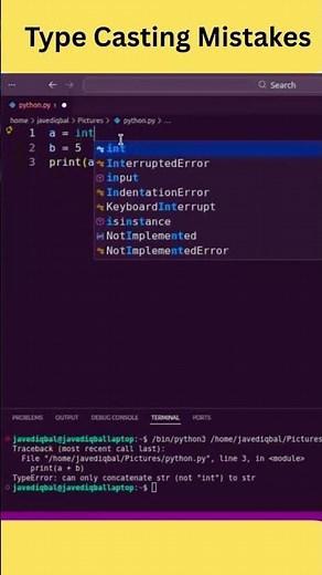 Python Type Casting Mistake #learnpython