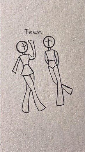 How to draw stickman body Boy and Girl Tutorial ✨