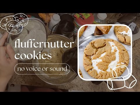 Let's Bake Fluffernutter Cookies! 🥜✨ No Talking ASMR | Sizzling and Mixing Sounds