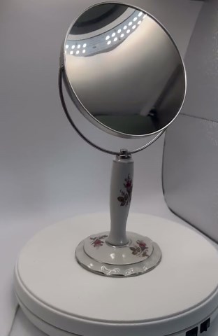 Vintage Moss Rose Porcelain Vanity Mirror Japan | Floral Pedestal Makeup Mirror | Cottage Chic Shabby Chic Decor - Etsy UK