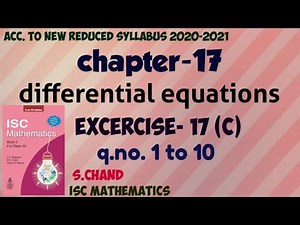 Differential equations Ex-17(c).1 | class12 | isc | s chand