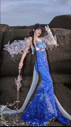 Making a magical mermaid dress 1/styling a mermaid shell tale/Mermaids of Korea #shorts #fashion