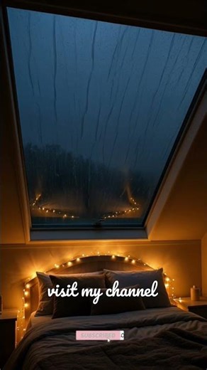 Rain Lashing on Attic Glass Roof Cozy Bedroom for Deep Sleep #asmrrain