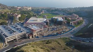 An aerial look at the construction of the Mountain at Mullin Park | Pepperdine University