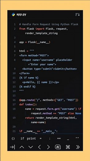 Python Flask Form Submission #form #flask #python🔥