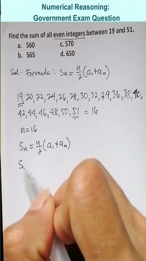 How to find the sum of all even integers between 19 and 51 | Numerical Reasoning | Enrich Math IQ
