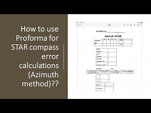 How to use a Proforma for (Star) compass error calculations??