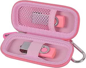 USB Flash Drive Case, SD Card Holder Compatible with Thumb Drive, Memory Cards, SDXC SDHC Storage Bag, Electronic Accessories Organizer for SanDisk for Samsung for Inland (Pink)