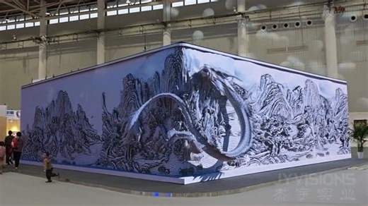 JYVISIONS LED Display on Instagram: "Angled LED wall is perfectly for 3D visual effects #exhibition #artist #galleryart #ledwall #jyvisions"