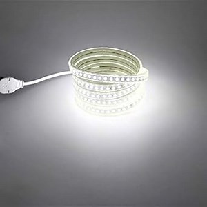 pcning 3M LED Streifen 220V 230V Direktanschluss 5730 120 leds/m IP67 Wasserdichte Stripes mit EU Stecker, 3 Meter 6000K Kaltweiss LED Band (Kaltes Weiß, 3)