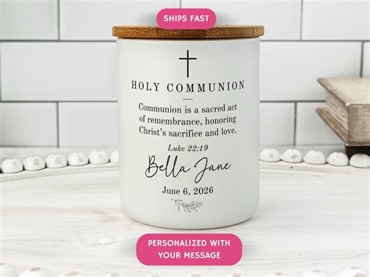 Personalized Holy Communion Candle, First Communion Gift, Custom Religious Candle, Christian Faith Keepsake, Church Decor - Etsy