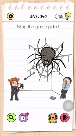 Brain Test All Star Level 340 Answer | Stop the giant spider