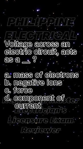 8.8K views · 245 reactions | Voltage across an electric circuit, acts as a __ ? Philippine Electrical Code #electricalengineering #masterelectrician #education | Philippine Electrical Code | Facebook