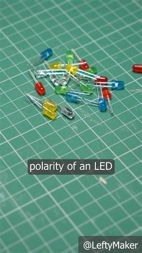 LeftyMaker on Instagram: "Here are 8 ways to determine the polarity of an LED. If you're a beginner in electronics, this video should help you out. Do you know of any other LED tips? Let me know! #electronics #LED #diy #maker #leftymaker #circuits"