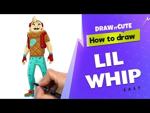 How to draw Lil Whip easy | Fortnite Season 7 step-by-step tutorial with coloring page