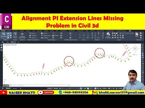 Alignment PI Extension Lines Missing Problem in civil 3d | PI Extension Line Missing | PI Extension