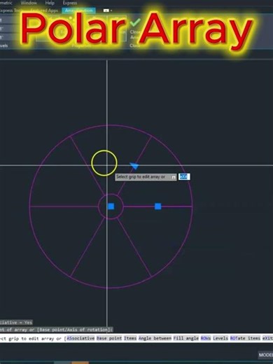How to Use Polar Array | #autocad | #shortvideo