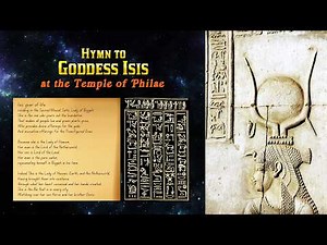Hymn to Goddess Isis inscribed in hieroglyphs on the wall of the Temple of Philae