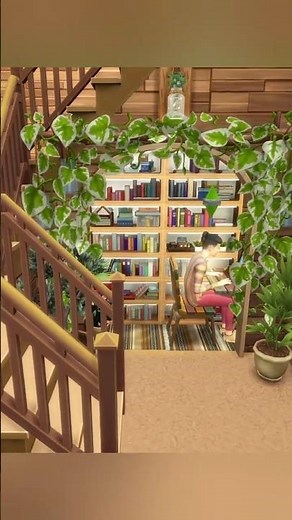 Sims 4 How to Make Good Use The Space Under The Stairs... Tiny Study😁🤓 #sims4 #sims4build #short