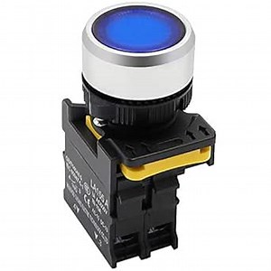 mxuteuk Blue LED Light Voltage 110V-220V 22mm 1NO Waterproof IP65 SPST Momentary Push Button Switch 10A 600V LA155-A1-10D-B