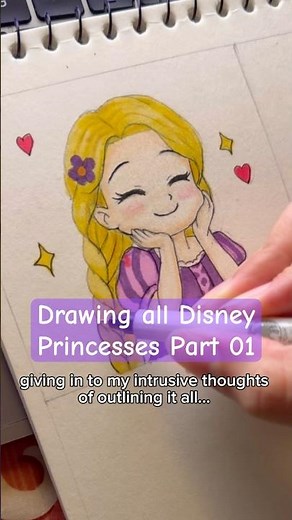 Disney princess series part 01 | How to draw Rapunzel | cute and easy rapunzel drawing #aesthetic