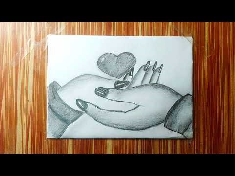 Easy Love Hand Drawing with Pencil | Simple Heart Art