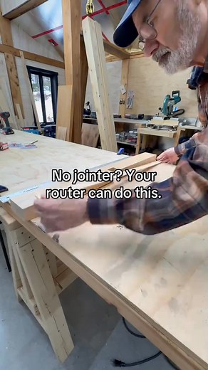 Router = Jointer - Easy, clean, accurate. 🔥#woodworking #routerjig #woodworkingskills #freudtools #woodworkinghacks | Sawdust.society