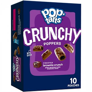 Pop-Tarts Crunchy Poppers Frosted Brownie Crunch Chewy Crunchy Filled Snack Pieces, Kids Snacks, 10 oz, 10 Count