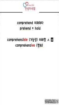 [헷갈리지 말자] 10탄 comprehensible vs comprehensive