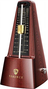 Terence Mechanical Metronomes Analog Mechanical Metronome Loud Sound and High Precision Track Beat and Tempo for Beginners, Wooden (1 Pack)