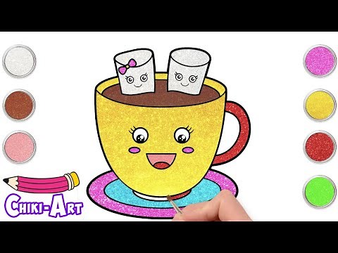 How to Draw Hot Chocolate With Marshmallows | Cute And Easy Drawing for Kids | Chiki Art