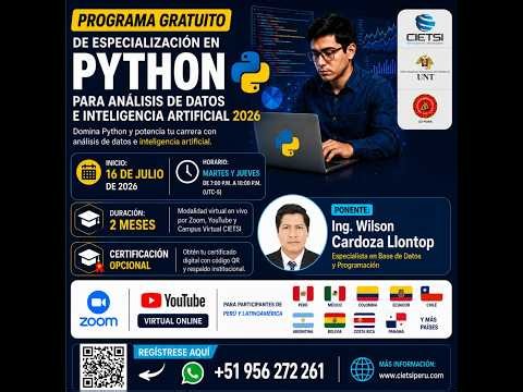PROGRAMA DE ESPECIALIZACIÓN EN PYTHON PARA ANÁLISIS DE DATOS E INTELIGENCIA ARTIFICIAL 2026 S04