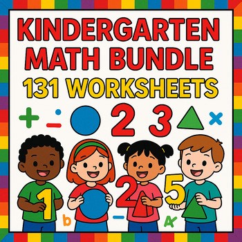 Kindergarten Math Worksheet Bundle - Addition, Subtraction, Place Value, Shapes