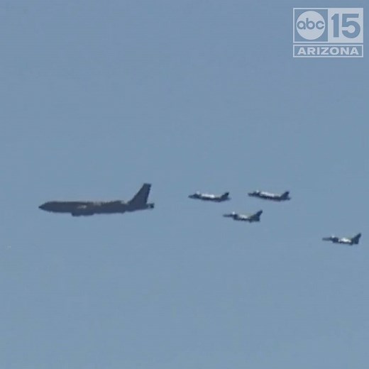 Luke AFB, Air National Guard salute workers with Phoenix flyover