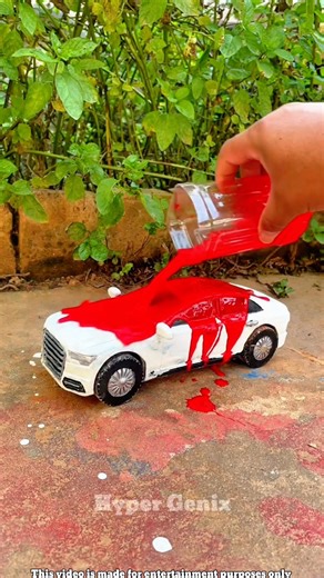 A Story Of Red And White Car 😈😱~ mini wood toy-woodworking art skill /wood / hand crafts/ #shorts