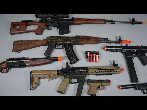 AK47 Toy Gun Real style Airsoft Nerf Gun - SVD Tec9 GBB M4 Shot Gun - Realistic Toy Guns Collection