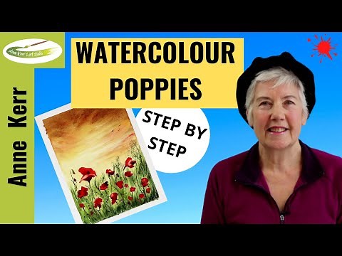 How to Paint a Poppy Field in Watercolour (Using Only Four Colours)