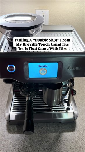 Double Latte Shot Just Using The Basic Tools That Came With My @Breville Touch!☕️ #breville #brevilletouch #espresso #coffee #coffeetiktok
