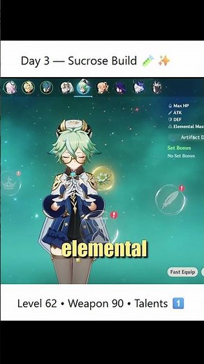 Day 3 of Building Sucrose as F2P | From Trash to Team Support 💀 #genshinimpact #genshin