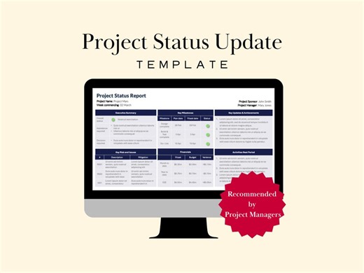 Project Status Report Template PPT PM Dashboard Weekly Executive Update Slides - Etsy