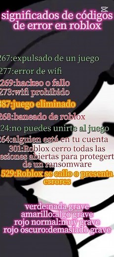 todos los códigos de error de roblox
