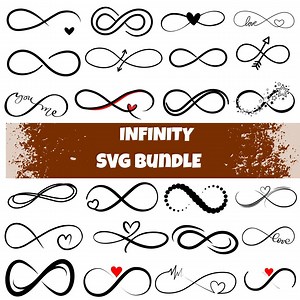 Infinity Symbol SVG Bundle | Clipart & Silhouette Heart Designs | Digital Download - Etsy Canada