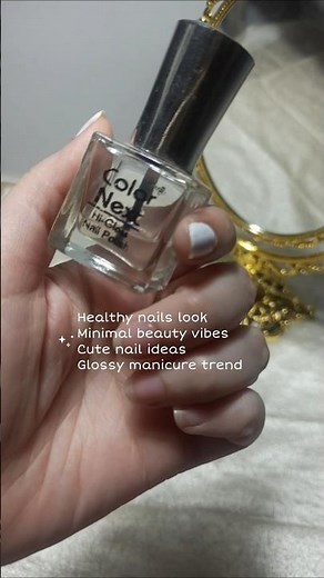 try this Glossy Natural Nails 💅 Easy Nude Nail Polish Look | mother's day especial | #viral #explore