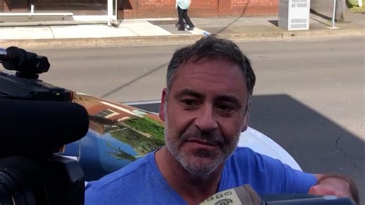 Andrew O’Keefe speaks outside court after being granted bail