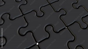 ISO 22000. The inscription on the puzzle. Folded black puzzles elements and one red with white text ISO 22000 (is a standard developed by dealing with food safety). Footage video