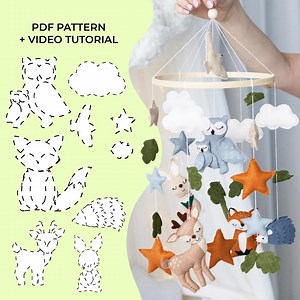 Forest Animals Felt Mobile Patterns, Forest Animals Felt Mobile Pdf, Forest Animals Baby Mobile Pdf, Forest Animals Nursery Mobile Patter - Etsy