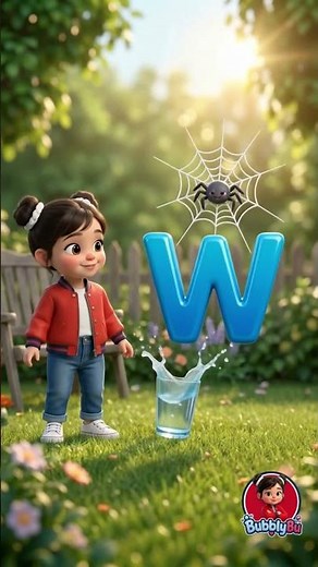 Letter W Song 💧 W says "wuh" - Water, Web, Wagon | Phonics for Kids #shorts