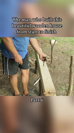 The man who built this beautiful wooden house from start to finish #fyp #house #view #build #building